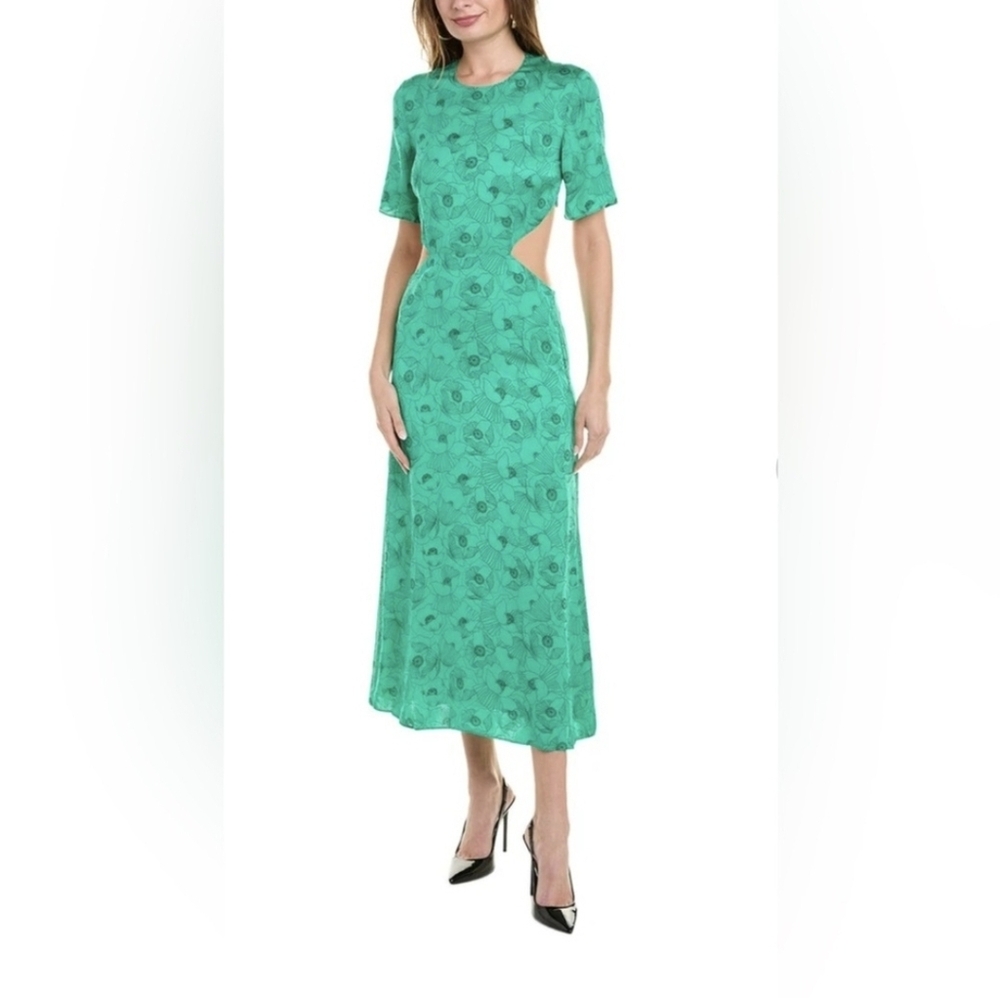 The Kooples Vibrant Green Open Back Dress